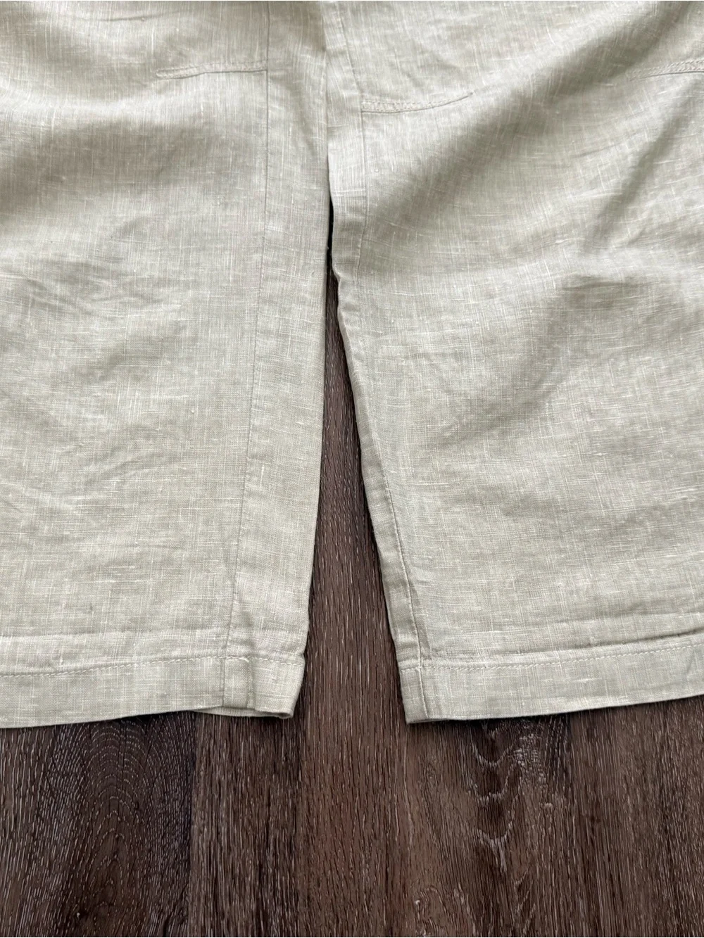 Hugo Boss Men's Light Cream Wide Linen Drawstring Pants
